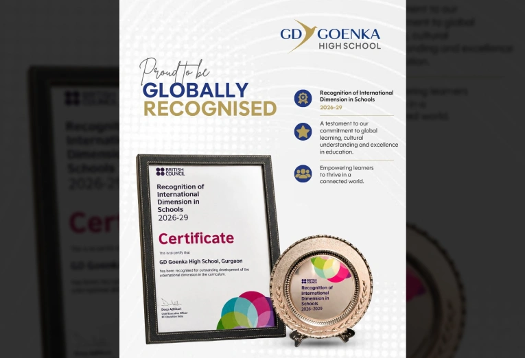 GD Goenka High School Receives the British Council’s Recognition of International Dimension in Schools (RIDS) Award.