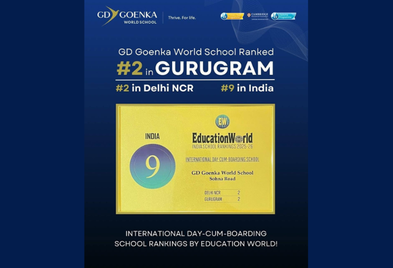 GD Goenka World School Ranked Among India’s Top 10 International Day-Cum-Boarding Schools in EducationWorld 2025–26.